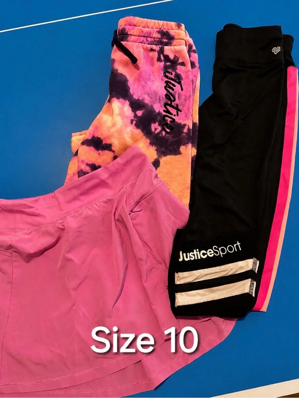 Justice Kids' Active Bottoms Bundle - Pink & Tie-Dye